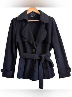 SANDRO 100% Wool Preppy Trendy City-Chic Belted Jacket Size M/P Designer